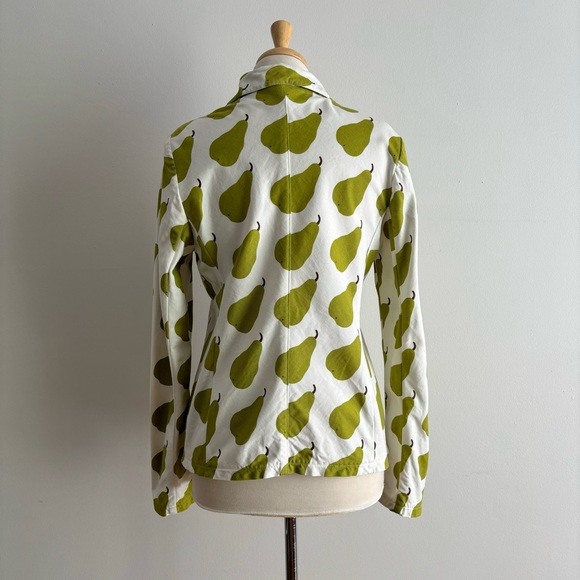 MARIMEKKO Päärnyä Pear Print Cotton Twill Jacket Mika Piirainen 40 / 12 - Picture 6 of 12